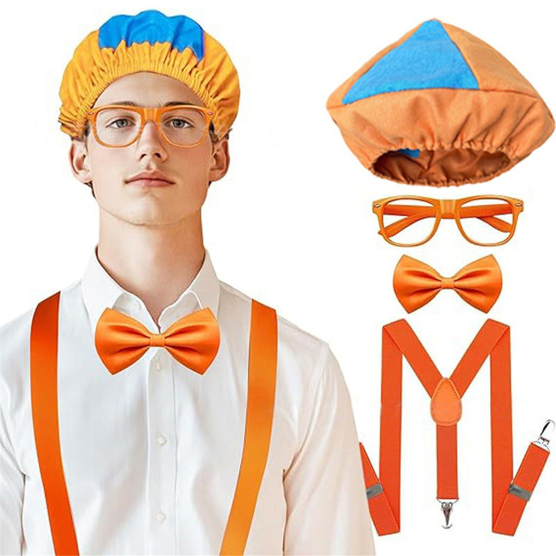 Roleplay Blue Orange Wedding Cospaly Accessories Hat Glasses Bow-tie - AwwwCos