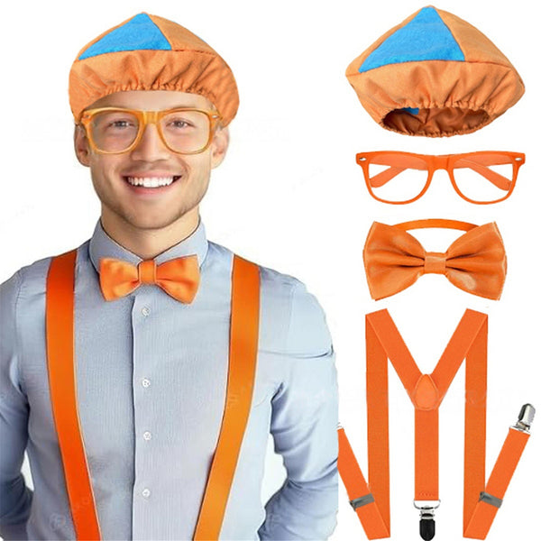 Roleplay Blue Orange Wedding Cospaly Accessories Hat Glasses Bow-tie - AwwwCos
