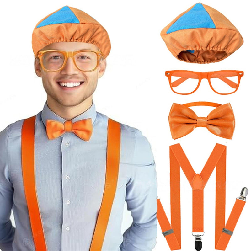 Roleplay Blue Orange Wedding Cospaly Accessories Hat Glasses Bow-tie - AwwwCos