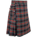 Scottish Men Traditional Highland Tartan Cosplay Utility Pleated Skirt - AwwwCos