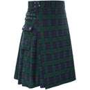Scottish Men Traditional Highland Tartan Cosplay Utility Pleated Skirt - AwwwCos