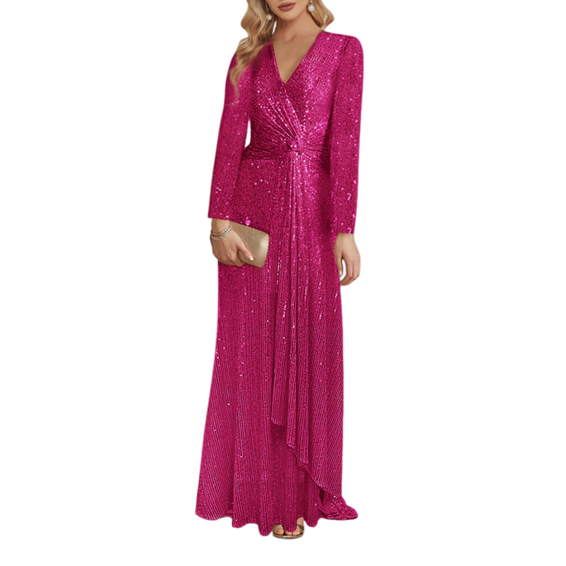 Sequin Formal Gown Sparkly Short Prom Cocktail Maxi Dress