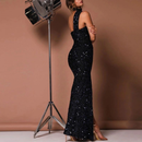 Sequin Sexy Halter High Split Bodycon Cocktail Evening Formal Party Dress - AwwwCos