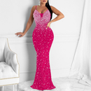 Sequin Sparkly Rhinestone Mermaid Cocktail Party Bodycon Evening Dress - AwwwCos