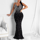 Sequin Sparkly Rhinestone Mermaid Cocktail Party Bodycon Evening Dress - AwwwCos