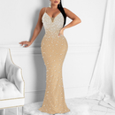 Sequin Sparkly Rhinestone Mermaid Cocktail Party Bodycon Evening Dress - AwwwCos