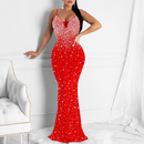 Sequin Sparkly Rhinestone Mermaid Cocktail Party Bodycon Evening Dress - AwwwCos