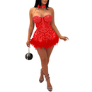 Sexy Feather Rhinestone Party Prom Bodycon Evening Night Mini Dress - AwwwCos