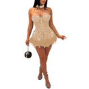 Sexy Feather Rhinestone Party Prom Bodycon Evening Night Mini Dress - AwwwCos