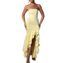 Sexy High Slit Ruffle Mermaid Prom Gown for Women Cocktail Dress - AwwwCos