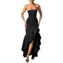 Sexy High Slit Ruffle Mermaid Prom Gown for Women Cocktail Dress - AwwwCos