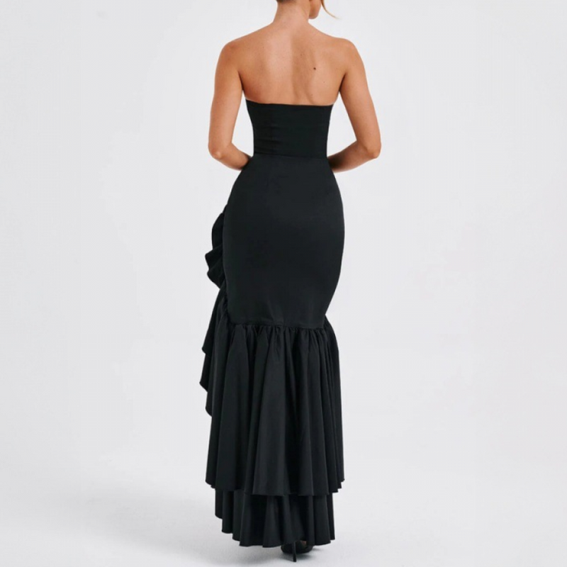 Sexy High Slit Ruffle Mermaid Prom Gown for Women Cocktail Dress - AwwwCos