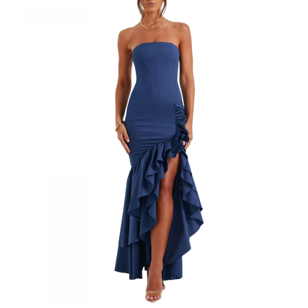 Sexy High Slit Ruffle Mermaid Prom Gown for Women Cocktail Dress - AwwwCos