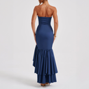 Sexy High Slit Ruffle Mermaid Prom Gown for Women Cocktail Dress - AwwwCos