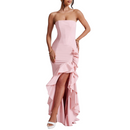 Sexy High Slit Ruffle Mermaid Prom Gown for Women Cocktail Dress - AwwwCos