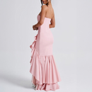 Sexy High Slit Ruffle Mermaid Prom Gown for Women Cocktail Dress - AwwwCos