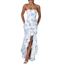 Sexy High Slit Ruffle Mermaid Prom Gown for Women Cocktail Dress - AwwwCos