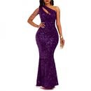 Sexy Sequin One Shoulder Tassel Mermaid Bodycon Cocktail Evening Dress - AwwwCos