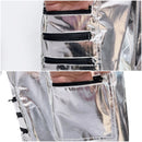 Silver Space Astronaut Cosplay Costume Embroidered Patch Pockets Jumpsuit - AwwwCos