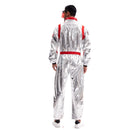 Silver Space Astronaut Cosplay Costume Embroidered Patch Pockets Jumpsuit - AwwwCos