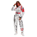Silver Space Astronaut Cosplay Costume Embroidered Patch Pockets Jumpsuit - AwwwCos