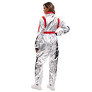 Silver Space Astronaut Cosplay Costume Embroidered Patch Pockets Jumpsuit - AwwwCos