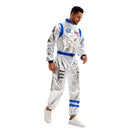 Silver Space Astronaut Cosplay Costume Embroidered Patch Pockets Jumpsuit - AwwwCos