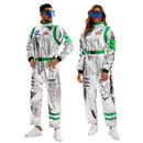 Silver Space Astronaut Cosplay Costume Embroidered Patch Pockets Jumpsuit - AwwwCos