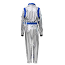 Silver Space Astronaut Cosplay Costume Embroidered Patch Pockets Jumpsuit - AwwwCos