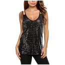Sleeveless Sequin Sparkle Glitter Tank Shimmer Camisole Vest Tops