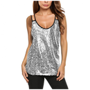 Sleeveless Sequin Sparkle Glitter Tank Shimmer Camisole Vest Tops