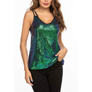 Sleeveless Sequin Sparkle Glitter Tank Shimmer Camisole Vest Tops