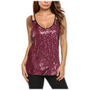 Sleeveless Sequin Sparkle Glitter Tank Shimmer Camisole Vest Tops