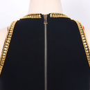 Sleeveless Slimming Sexy Black Luxury Beaded Fashion Golden Hip Dress - AwwwCos