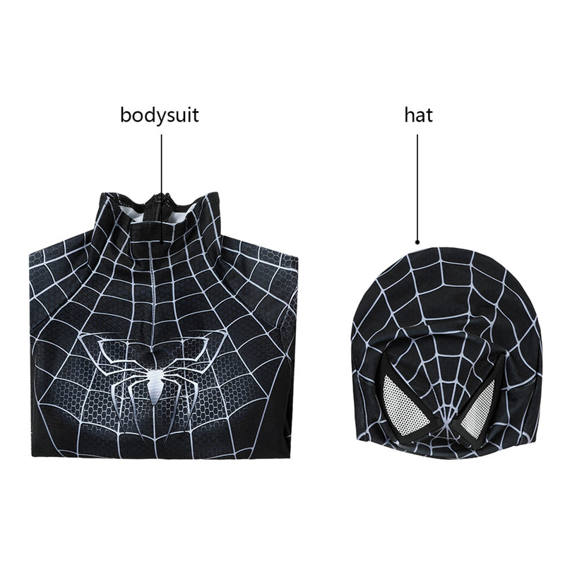 Spider-Man 3 Eddie Brock Venom Cosplay Costume Kid Black Jumpsuit