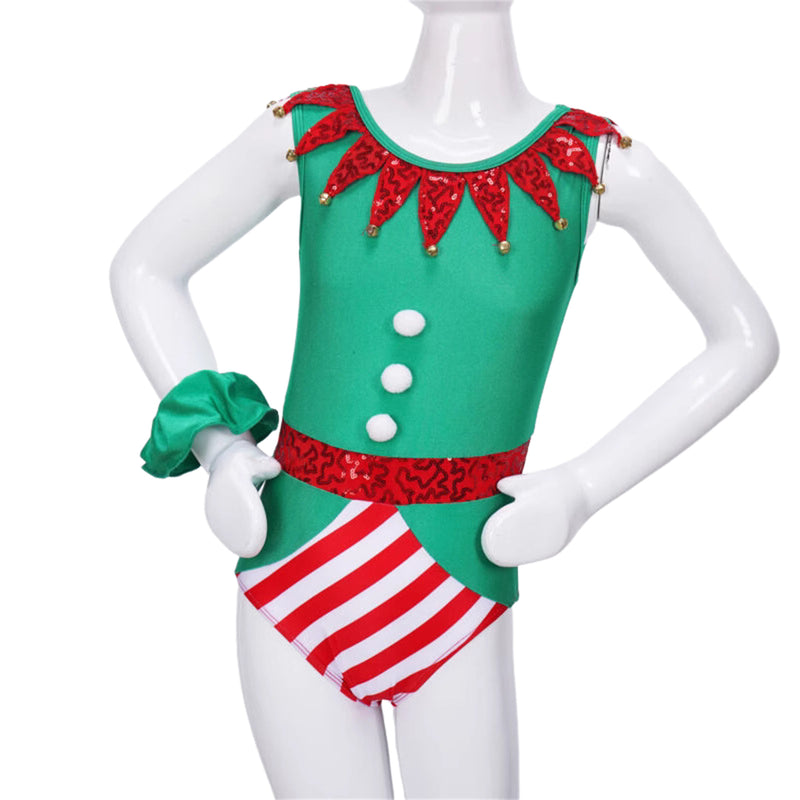 Spliced Sequin Collar Christmas Party Jumpsuit Performance Costume