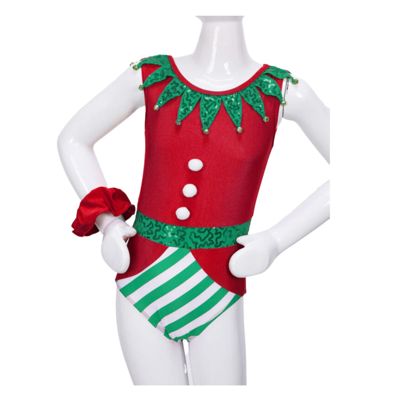 Spliced Sequin Collar Christmas Party Jumpsuit Performance Costume