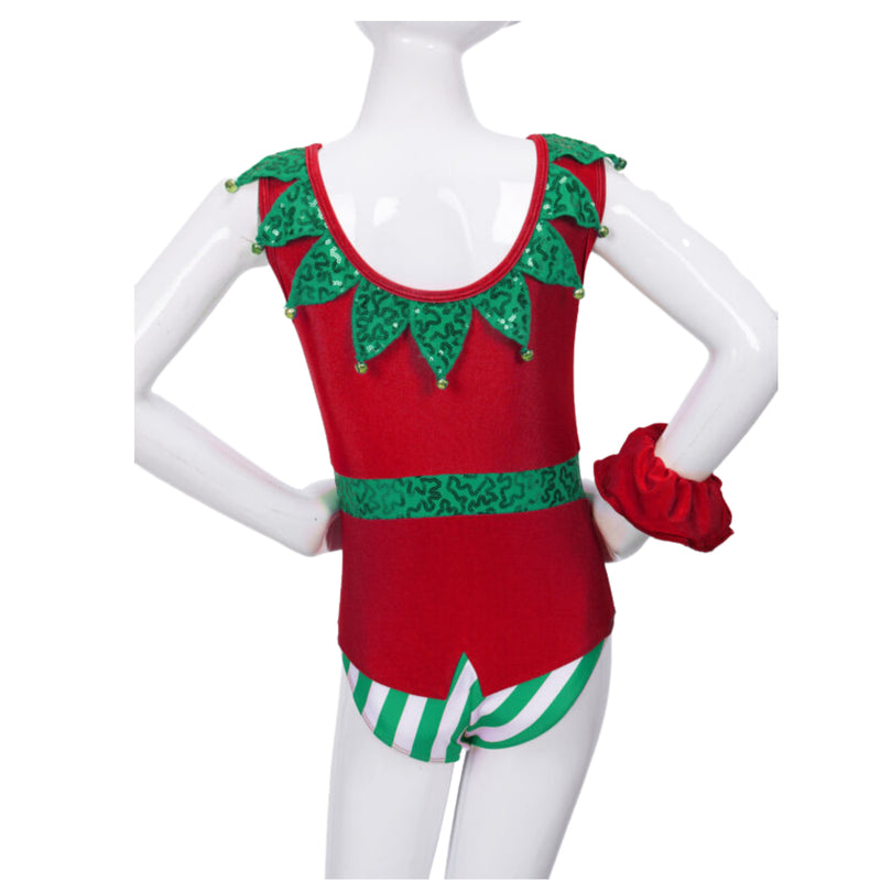 Spliced Sequin Collar Christmas Party Jumpsuit Performance Costume