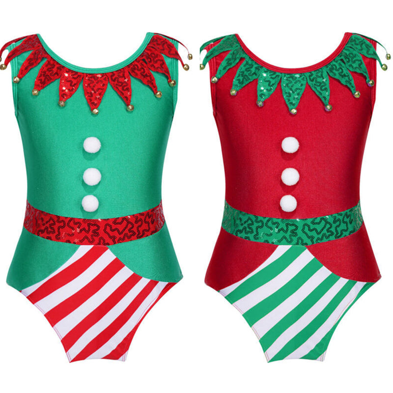 Spliced Sequin Collar Christmas Party Jumpsuit Performance Costume