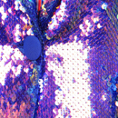 Spring And Autumn Cool Purple Sequins Women Top Collar One Button Jacket - AwwwCos