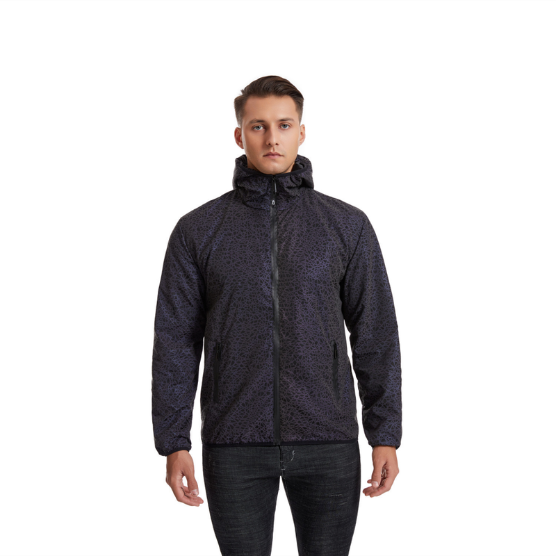 Spring Autumn Colorful Bird's Nest Pattern Full Reflective Night Vision Jacket - AwwwCos