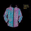 Spring Autumn Colorful Bird's Nest Pattern Full Reflective Night Vision Jacket - AwwwCos