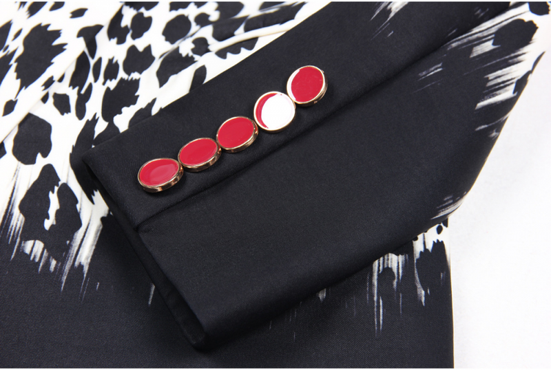 Spring Autumn Fashion White Leopard Waisted Slimming Women Classic Jacket - AwwwCos
