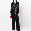 Spring Autumn Sequin Two-Piece Flash Bling Bling Jacket Pants Fashion Suit - AwwwCos