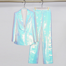 Spring Autumn Sequin Two-Piece Flash Bling Bling Jacket Pants Fashion Suit - AwwwCos