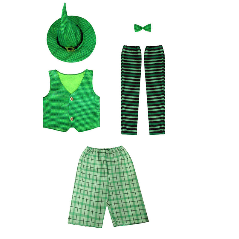 St. Patrick's Day Green Suit Kid Cosplay Costume Beard Accessory