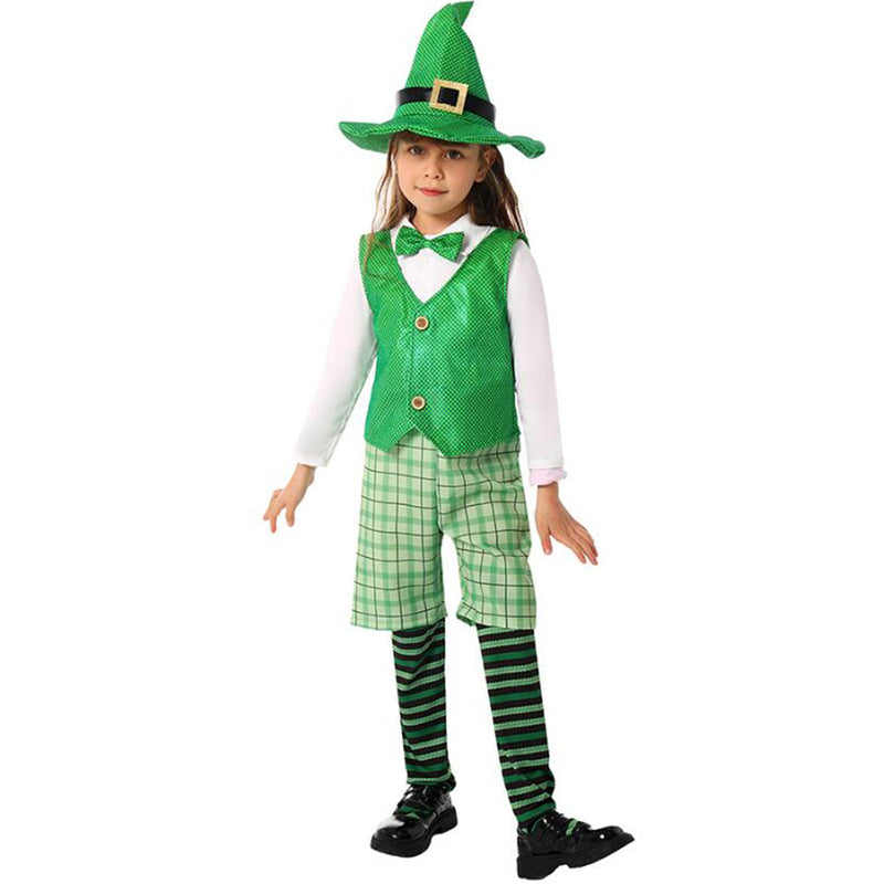 St. Patrick's Day Green Suit Kid Cosplay Costume Beard Accessory