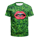 St.Patrick's Day Scrub Tops Green O Neck 3D Printed Shamrock T Shirt - AwwwCos