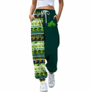 St Patricks Pants Casual Clover Printed High-waisted Drawstring Sweatpant