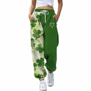 St Patricks Pants Casual Clover Printed High-waisted Drawstring Sweatpant